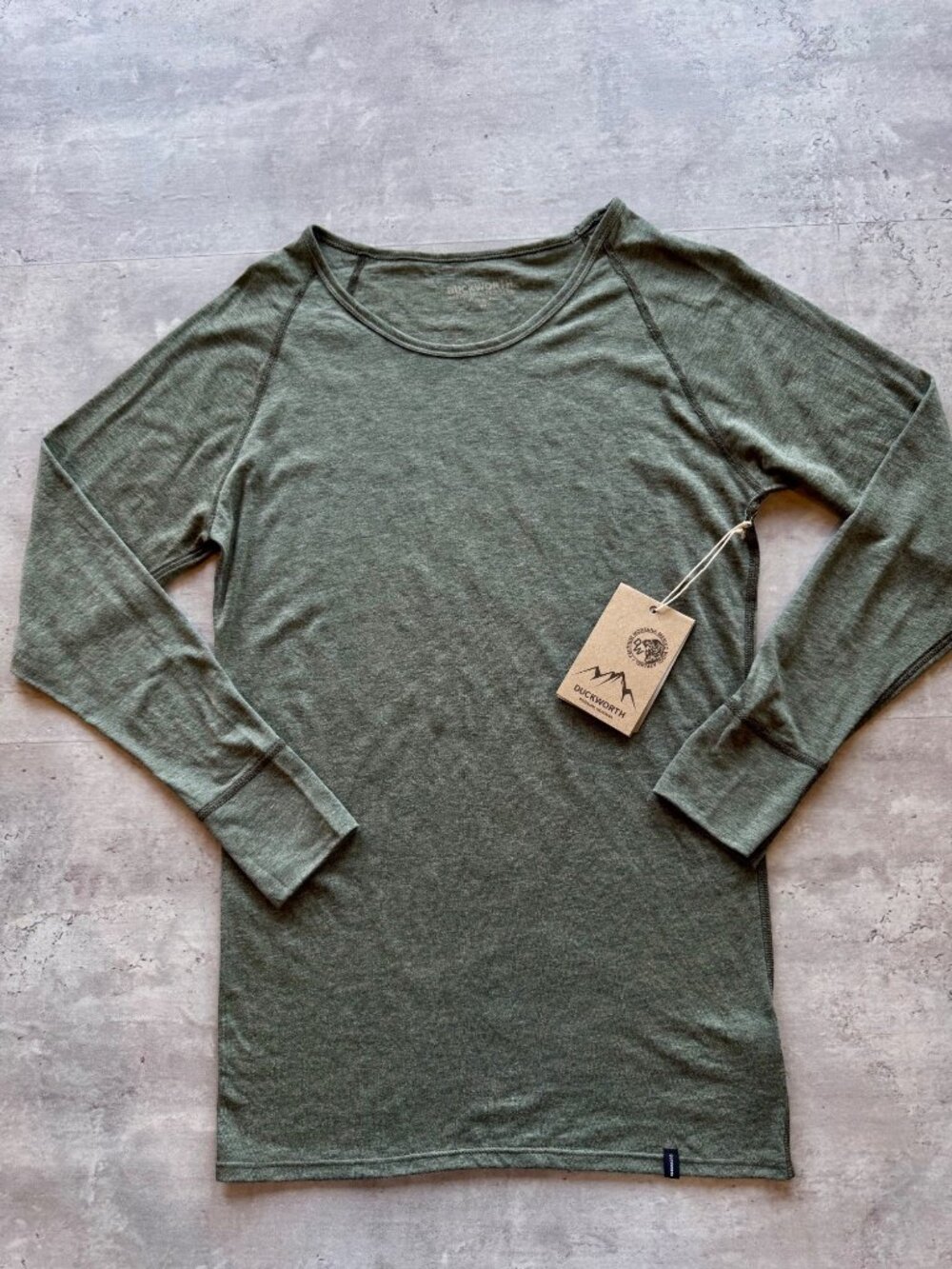 NWT Duckworth Women’s Vapor Merino Long Sleeve Crew, Spruce, XL